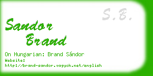 sandor brand business card
